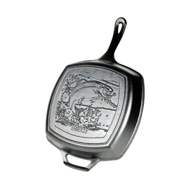 Wildlife Square Grill Pan with Fish - Lodge