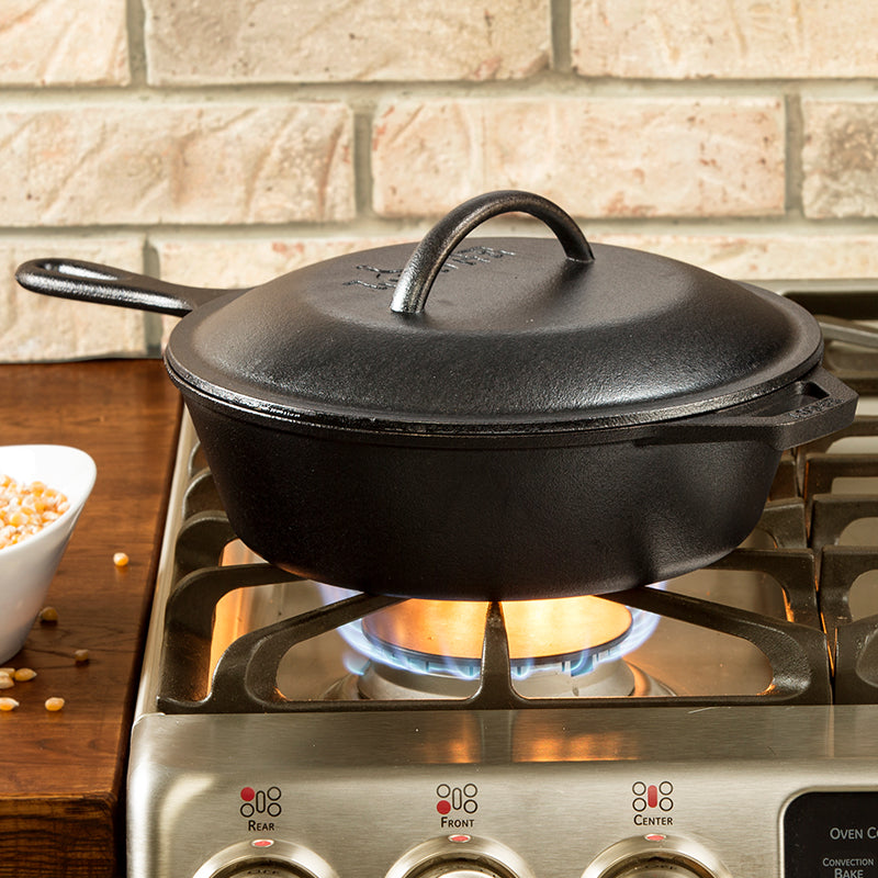 Cast Iron Covered Deep Skillet - Lodge