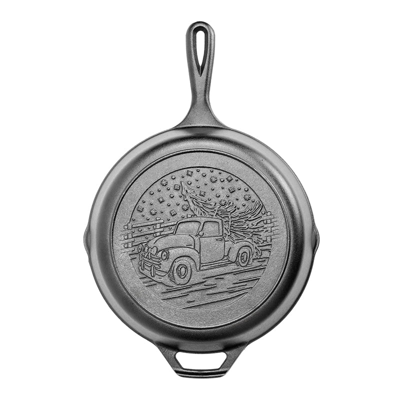 10.25 Inch Seasoned Cast Iron Holiday Truck Skillet - Lodge
