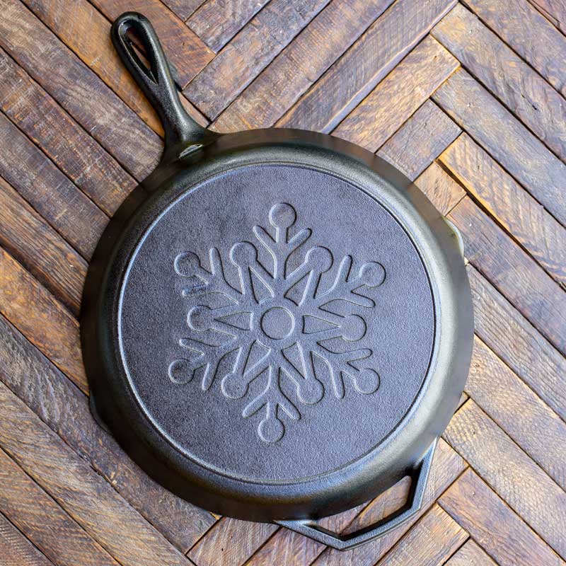 12 Inch Seasoned Cast Iron Snowflake Skillet - Lodge